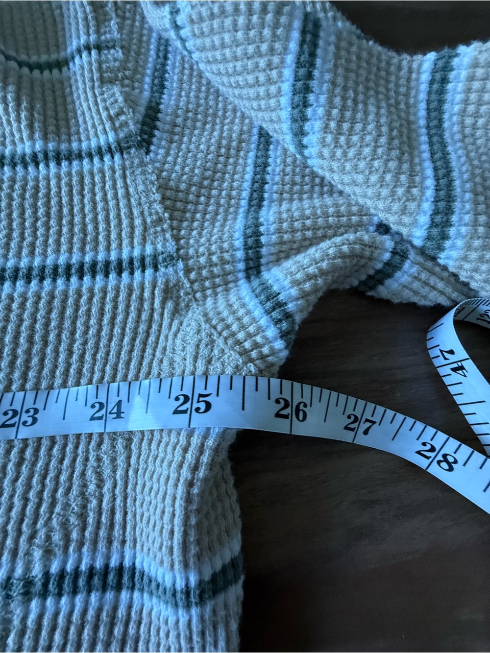 Aerie striped waffle long sleeve crew neck shirt - Picture 5 of 6